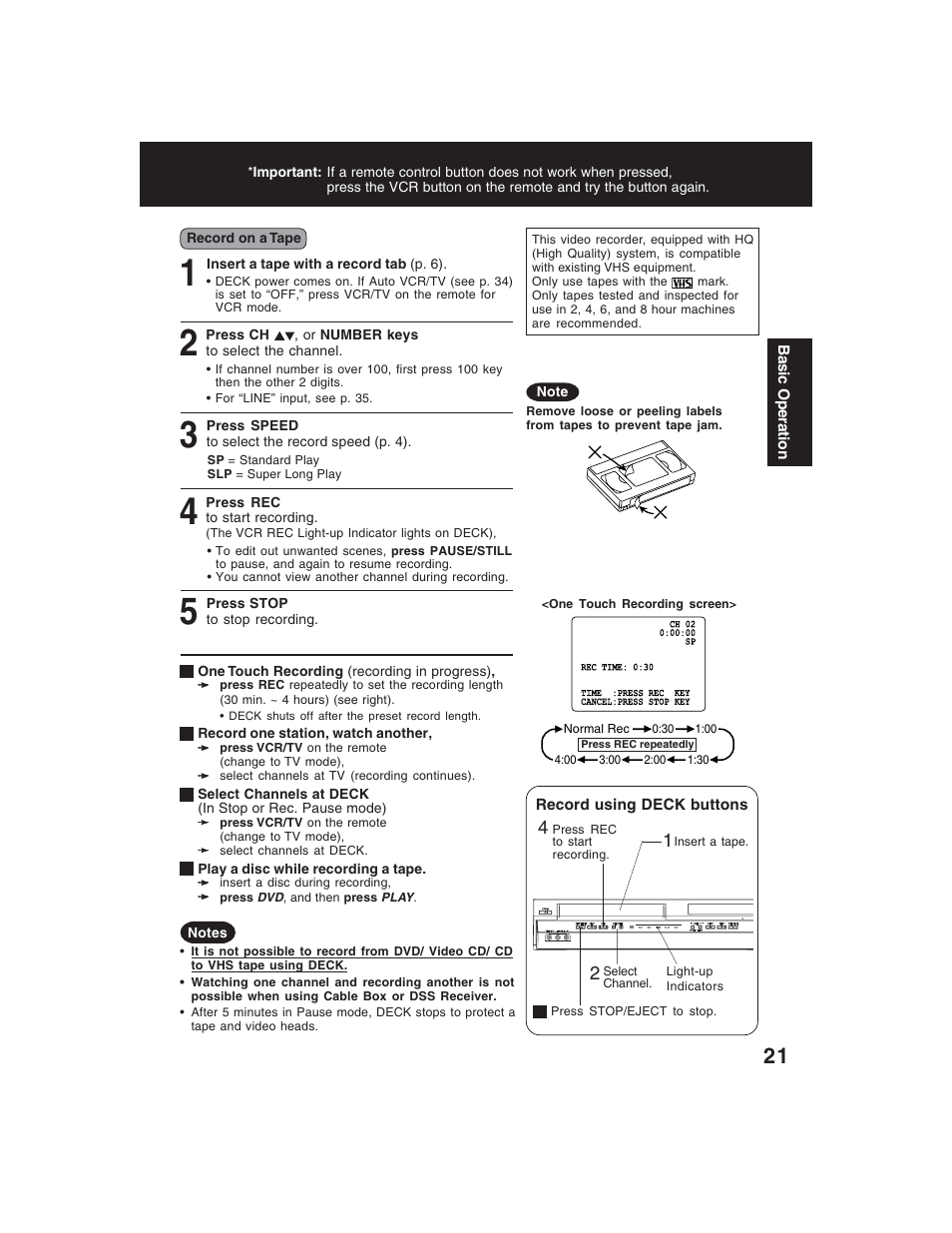 Panasonic PV-D4735S User Manual | Page 21 / 72
