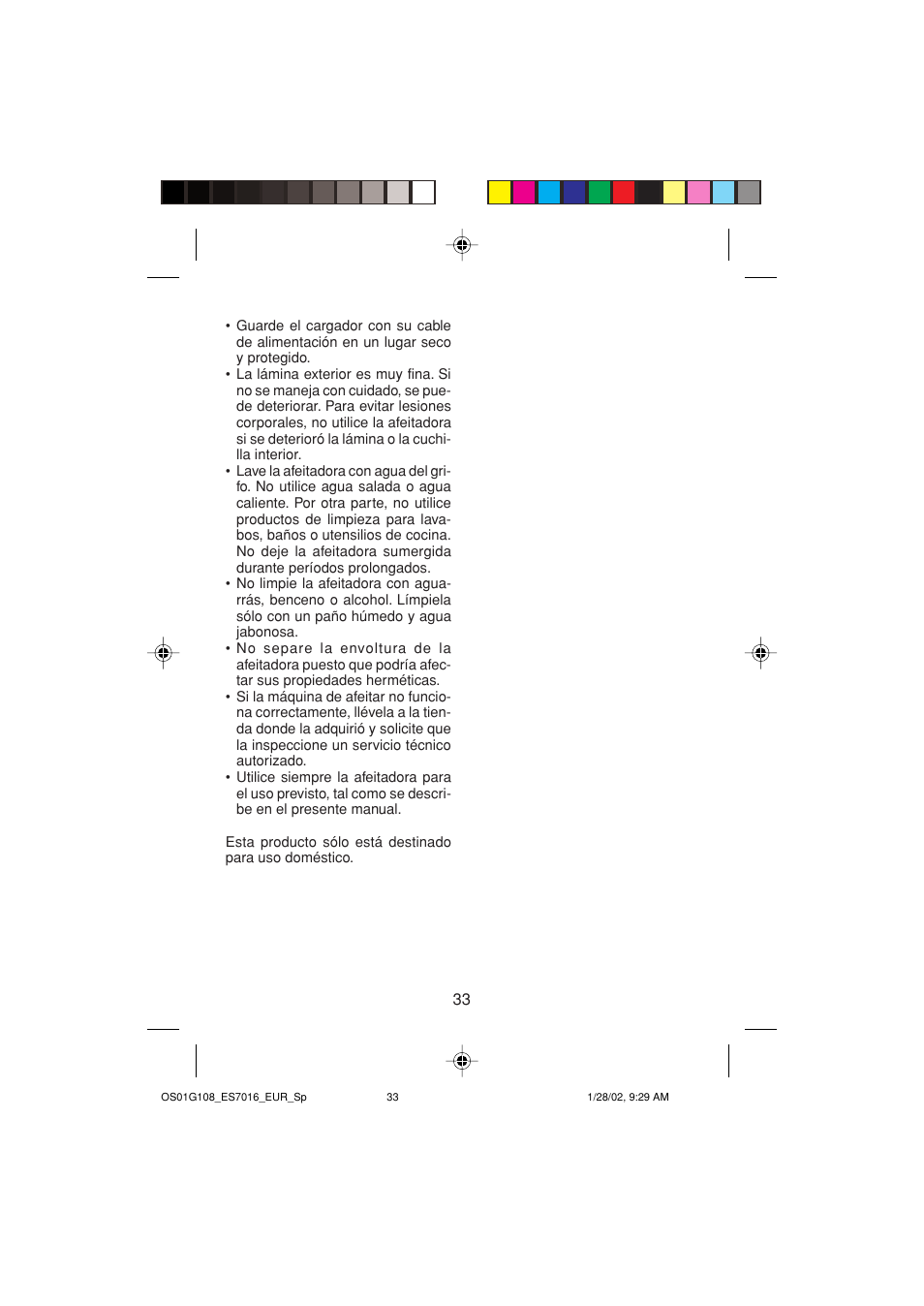 Panasonic ES7016 User Manual | Page 33 / 80