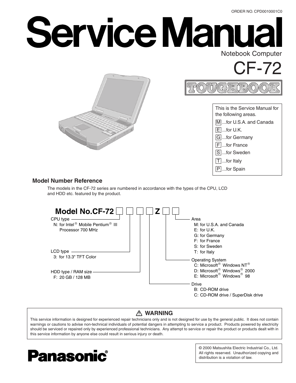 Panasonic CF-72 User Manual | 69 pages