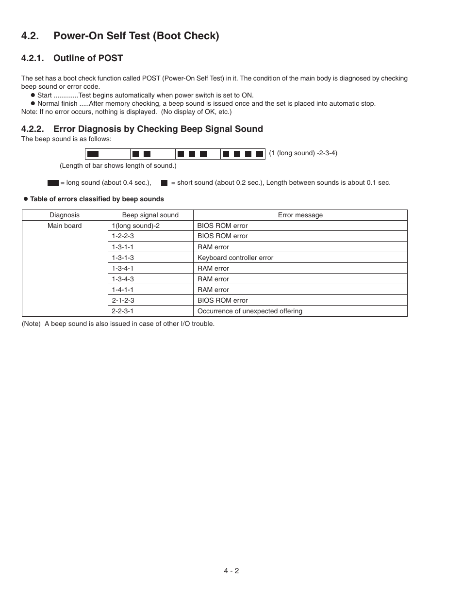 Power-on self test (boot check) | Panasonic CF-72 User Manual | Page 14 / 69