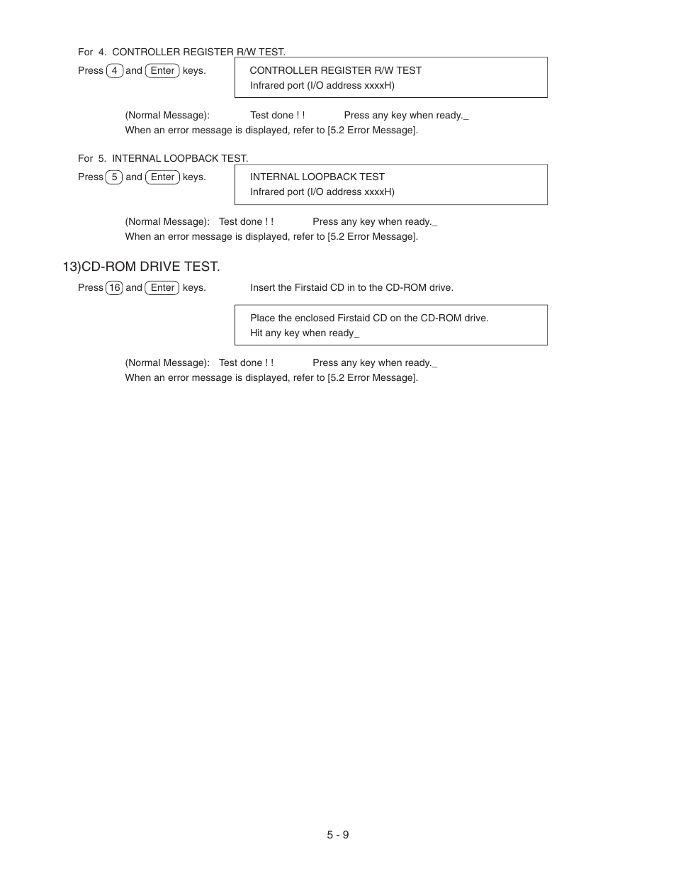 13)cd-rom drive test | Panasonic CF-72 User Manual | Page 34 / 69