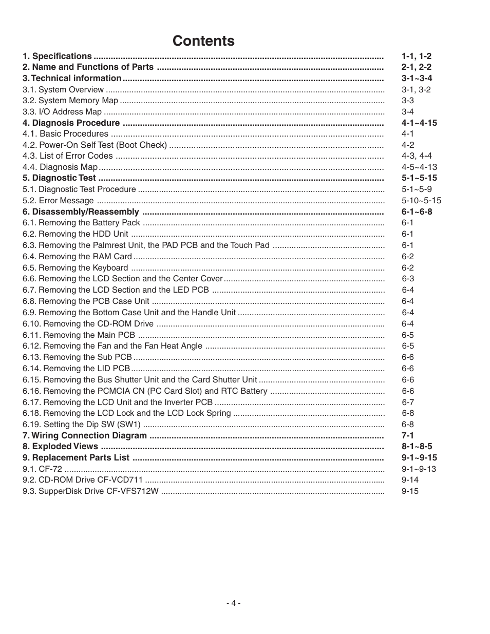 Panasonic CF-72 User Manual | Page 4 / 69