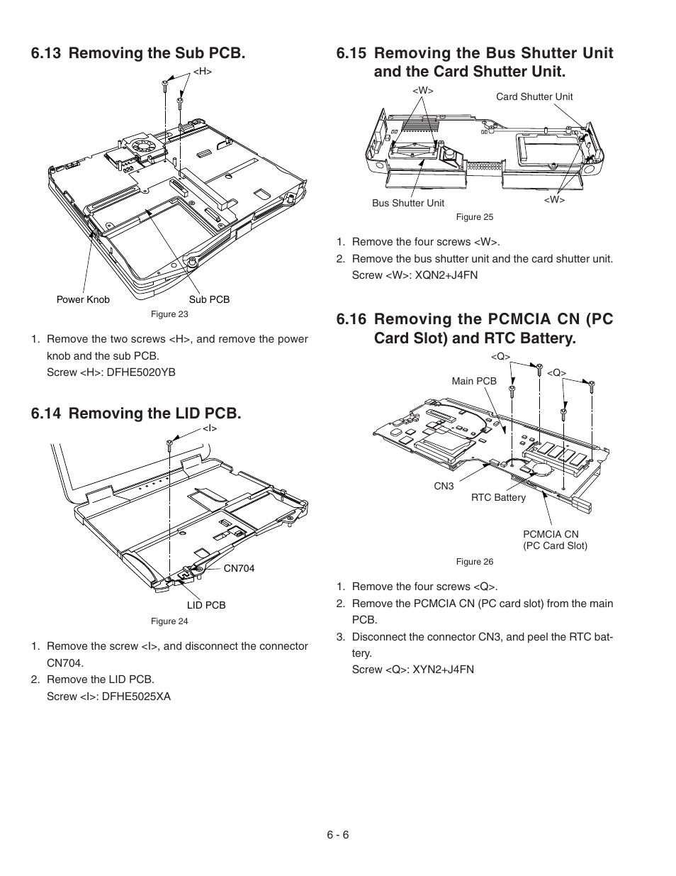 Removing the sub pcb, Removing the lid pcb, 13 removing the sub pcb | 14 removing the lid pcb | Panasonic CF-72 User Manual | Page 46 / 69