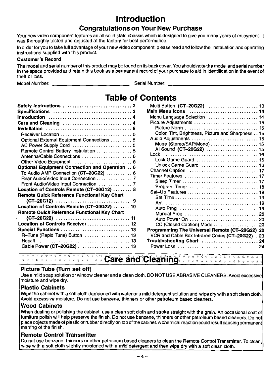 Panasonic CT-20G12 User Manual | Page 4 / 24