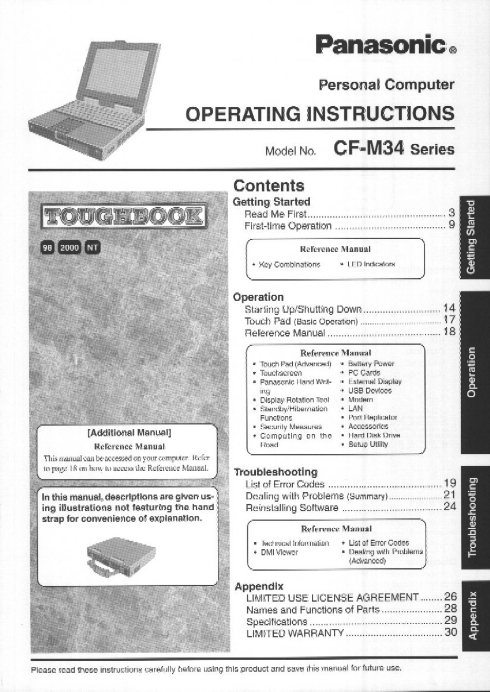 Panasonic CF-M34 series User Manual | 32 pages