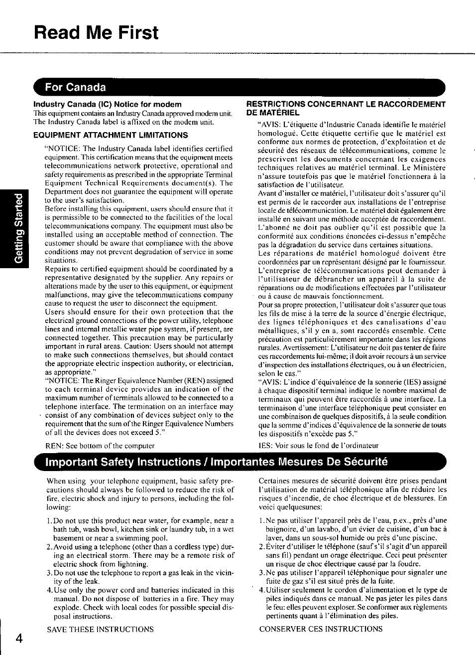 For canada, Read me first | Panasonic CF-M34 series User Manual | Page 4 / 32