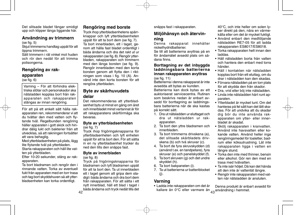 Panasonic ES8017 User Manual | Page 23 / 35