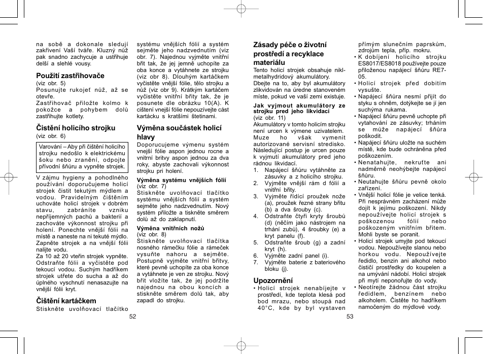 Panasonic ES8017 User Manual | Page 28 / 35