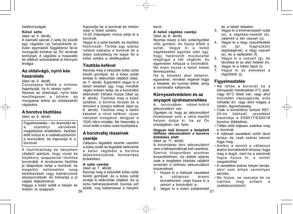 Panasonic ES8017 User Manual | Page 30 / 35