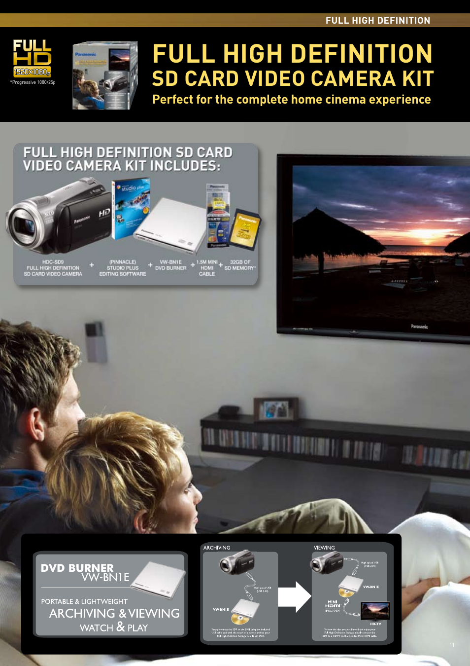 Full high definition, Sd card video camera kit | Panasonic 2008 User Manual | Page 11 / 28