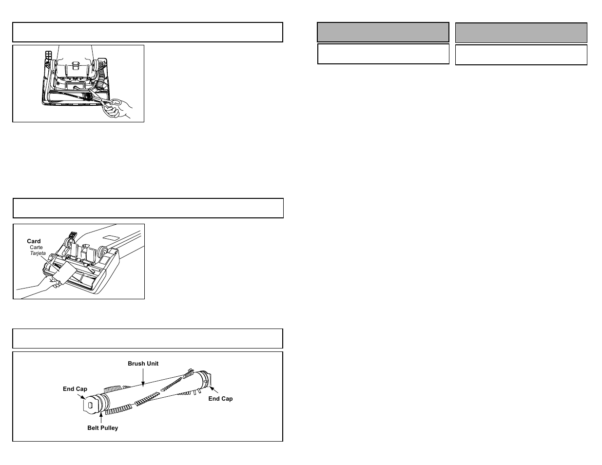 Cleaning agitator, Replacing agitator, Agitator assembly | Montaje assemblage | Panasonic MC-V413 User Manual | Page 34 / 48