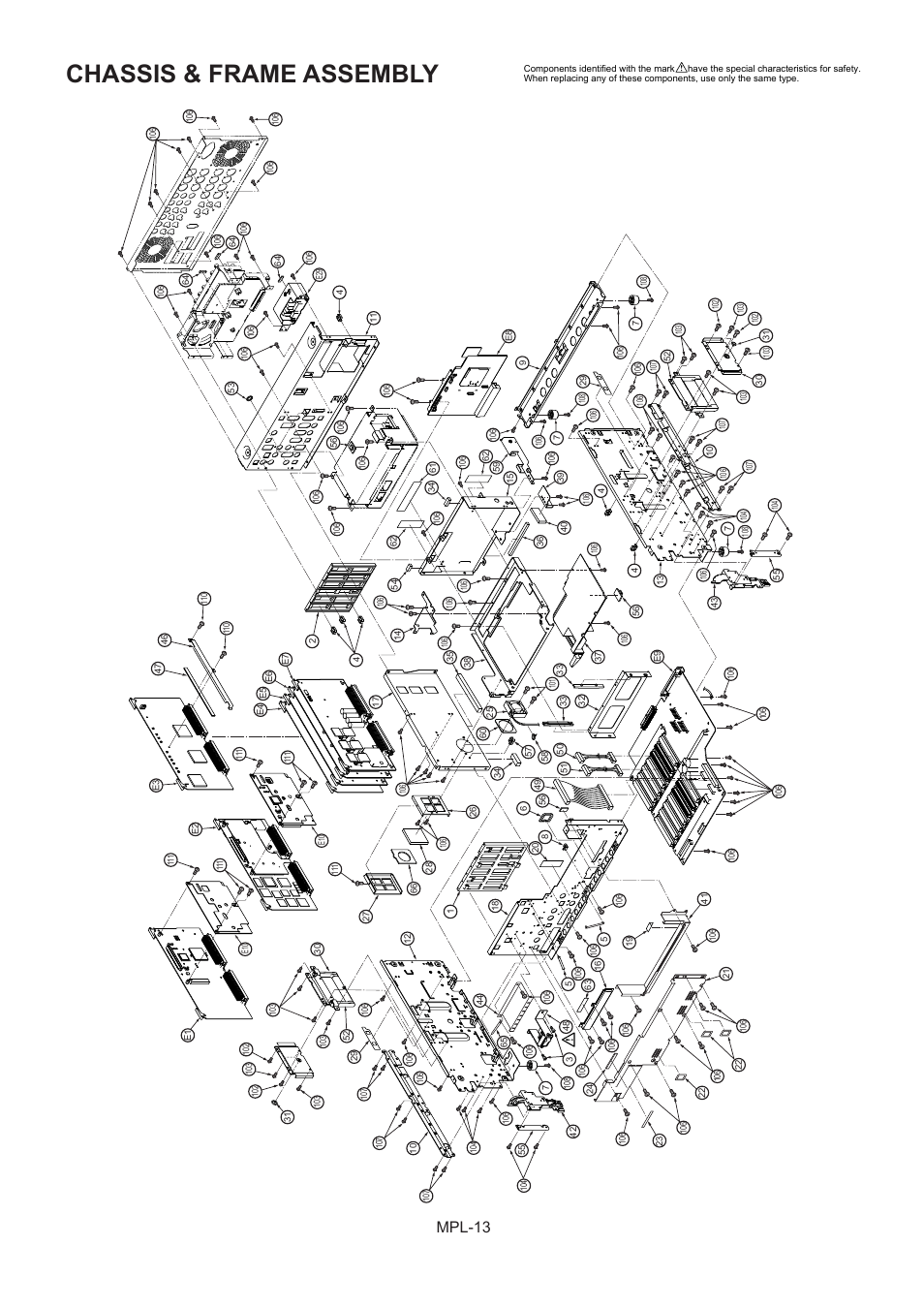 Chassis frame assembly, Chassis & frame assembly, Mpl-13 | Panasonic AJ-HD1800MC User Manual | Page 14 / 19