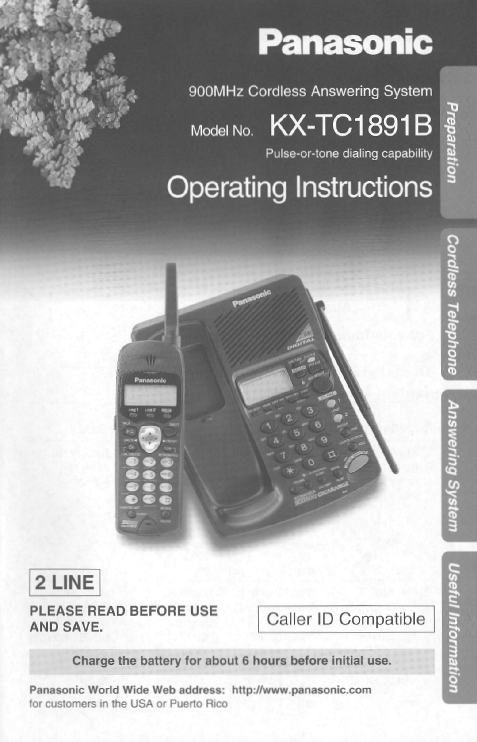 Panasonic KX-TC1891B User Manual | 96 pages