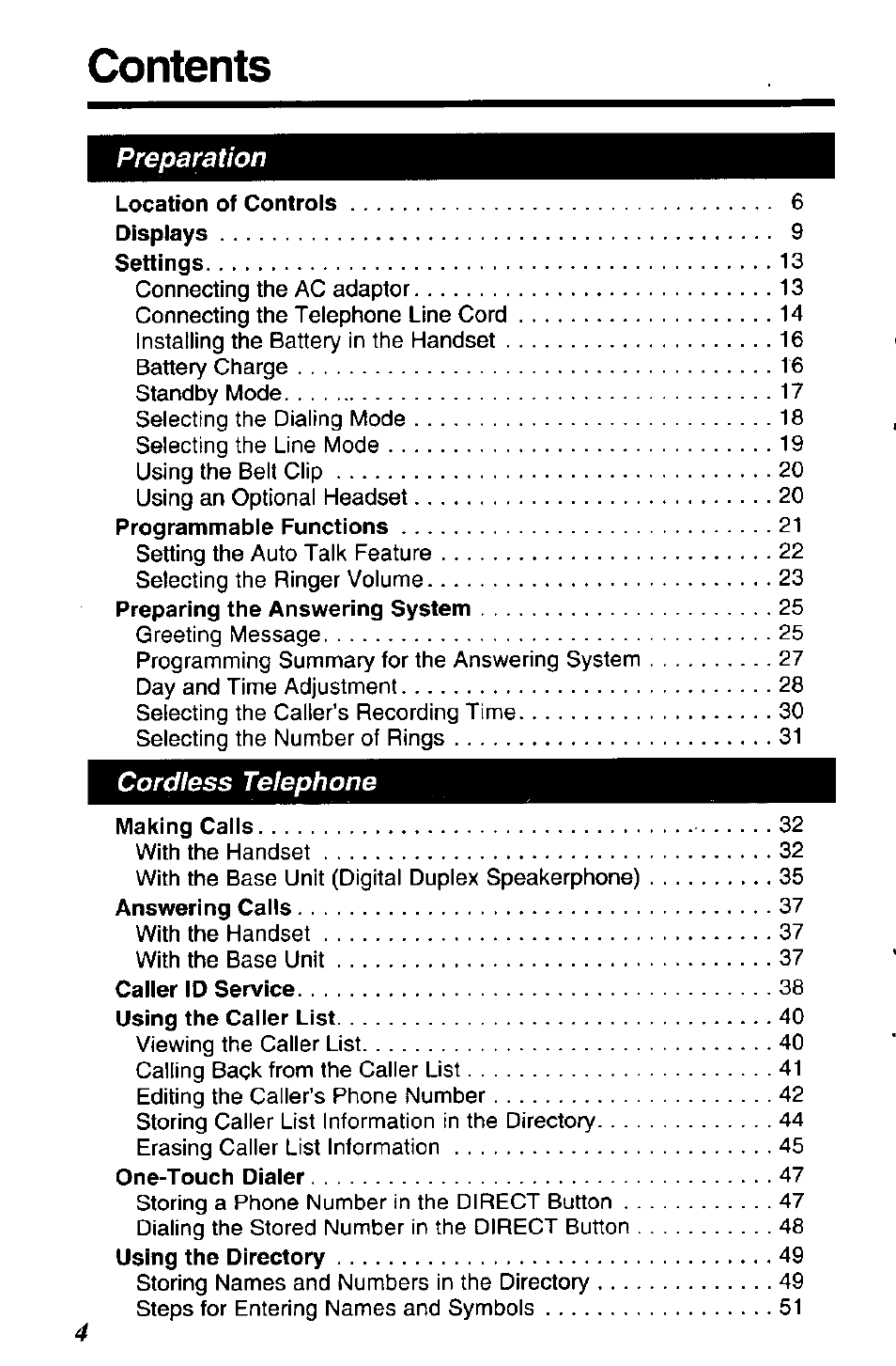 Panasonic KX-TC1891B User Manual | Page 4 / 96