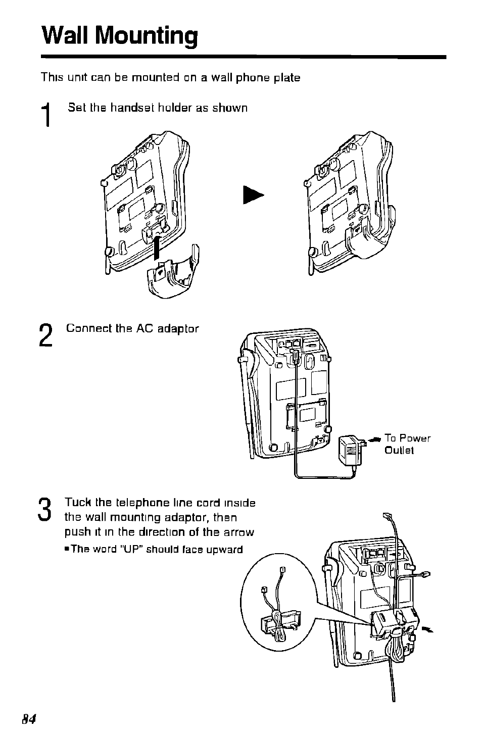 Wall mounting | Panasonic KX-TC1891B User Manual | Page 84 / 96