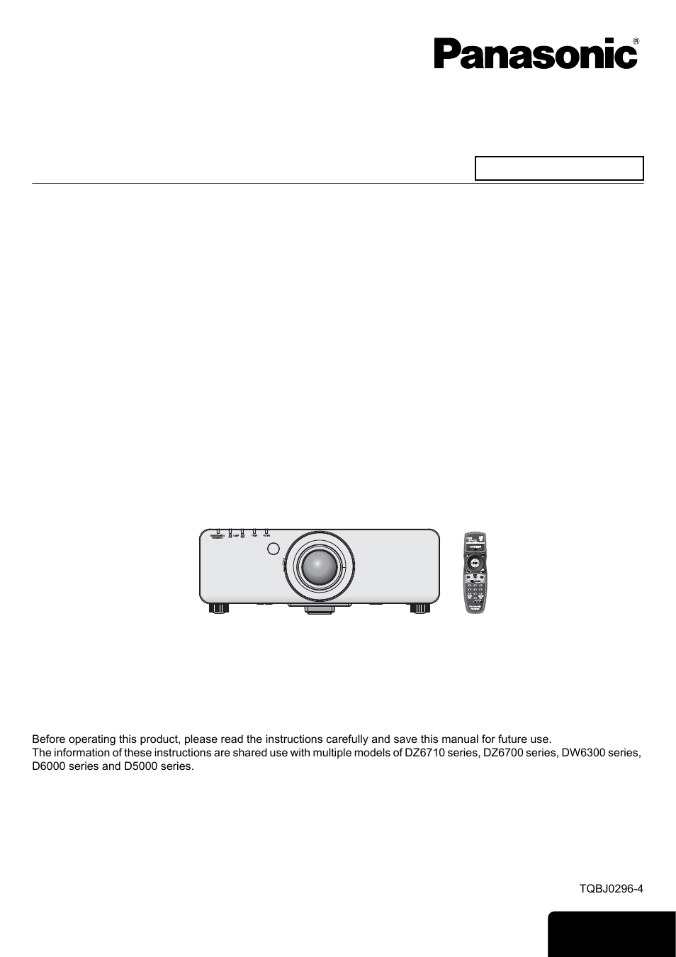 Panasonic PT-D5000E User Manual | 42 pages