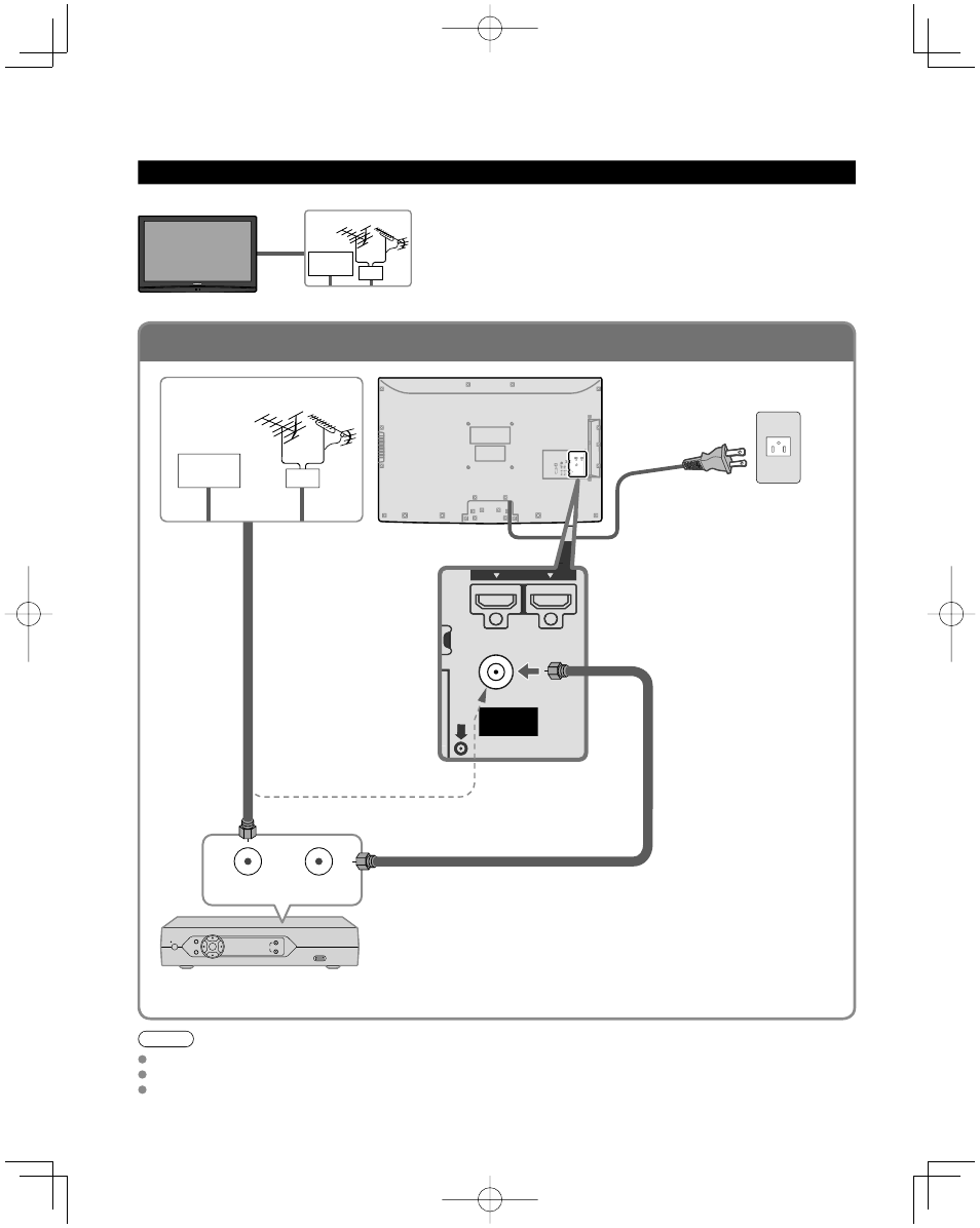 Basic connection, 10 to connect the antenna terminal and cable box, Example 1 | Panasonic TC-42U12 User Manual | Page 10 / 58