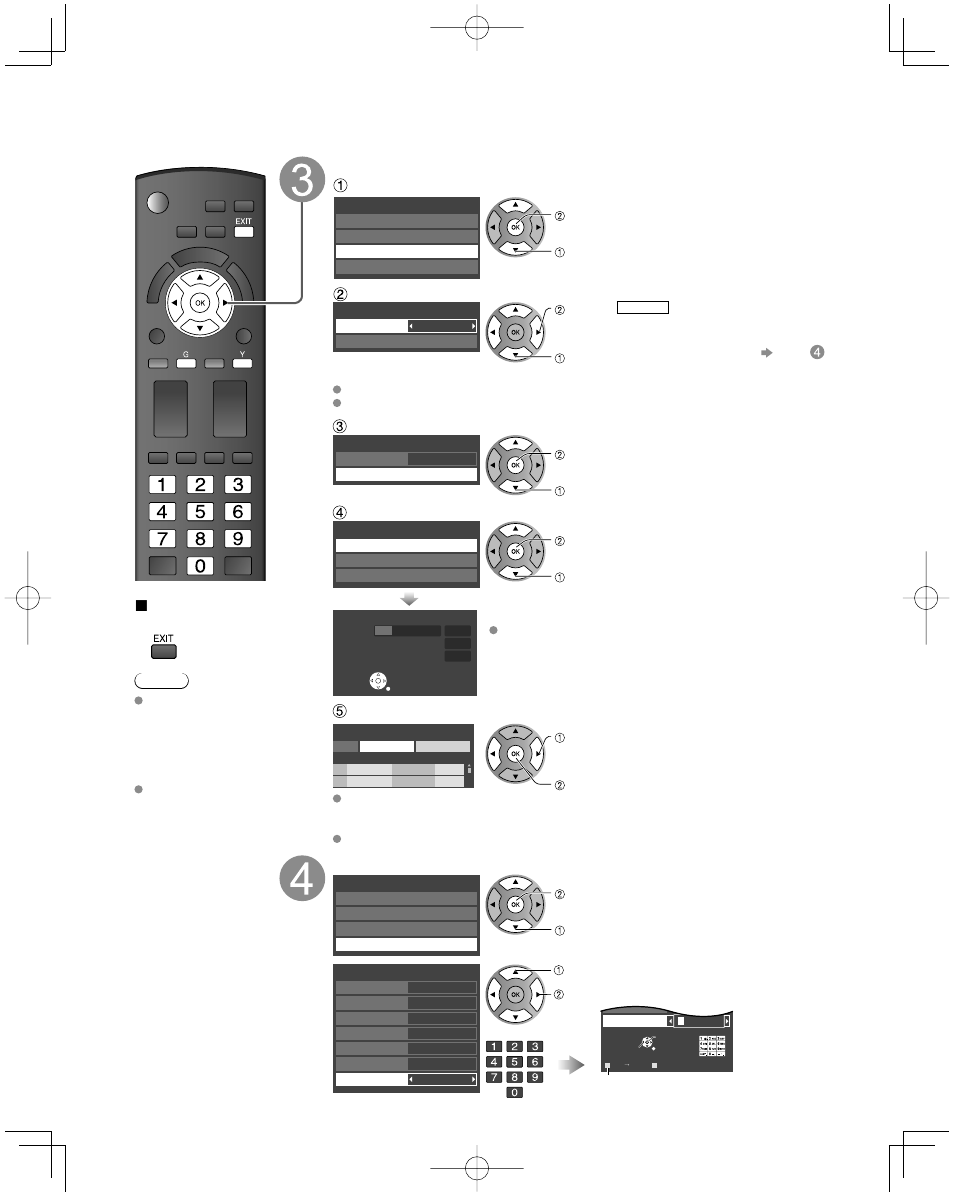 First time setup, Continued), Auto channel setup | Set the input labels | Panasonic TC-42U12 User Manual | Page 16 / 58