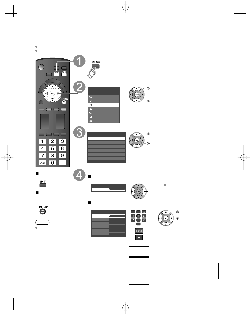 Using timer, Display menu select “timer, Select the timer to set | Set the timer | Panasonic TC-42U12 User Manual | Page 42 / 58
