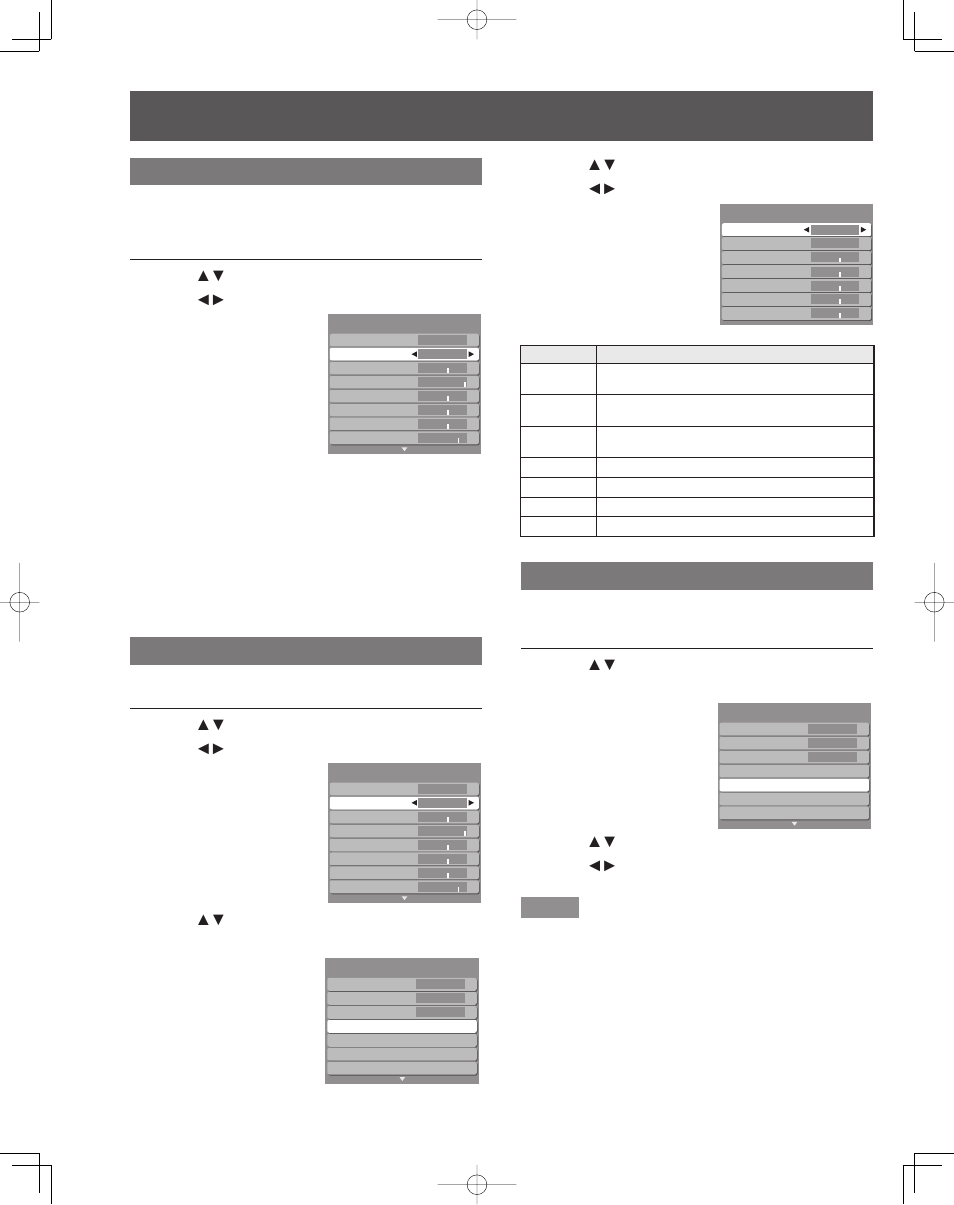 Picture mode, Pro setting, Zoom adjust | Picture adjustments (continued) | Panasonic LIFI PT-61LCX7 User Manual | Page 36 / 64