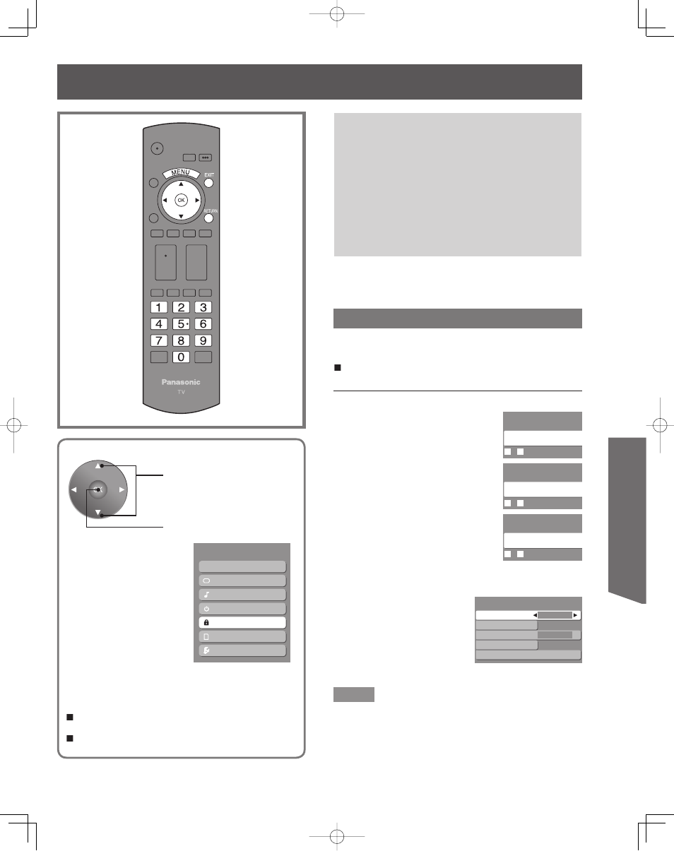 Lock feature, Advanced op er a tion, Enter password | Create password | Panasonic LIFI PT-61LCX7 User Manual | Page 41 / 64