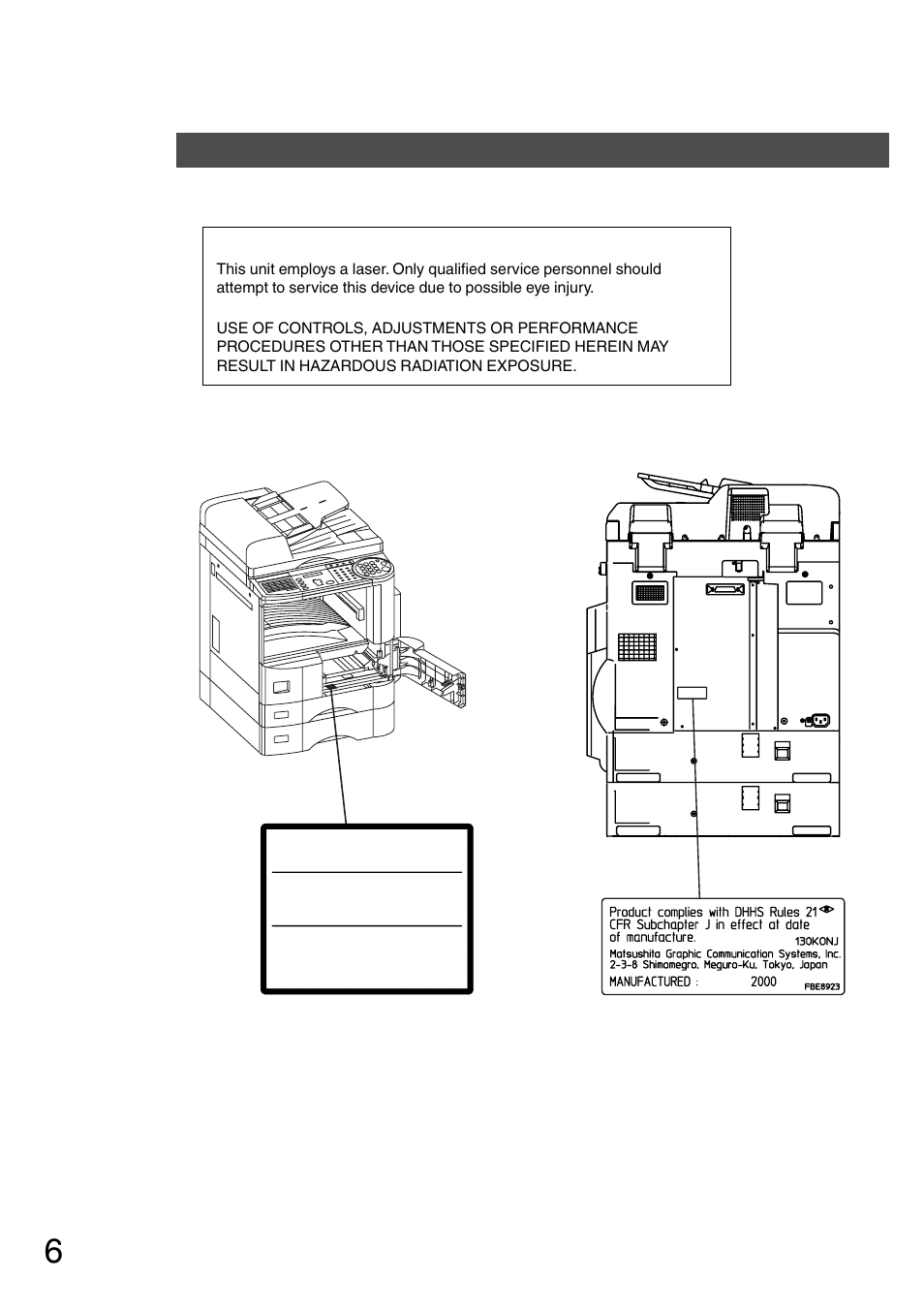 Precautions, For your safety | Panasonic DP-200 User Manual | Page 6 / 63