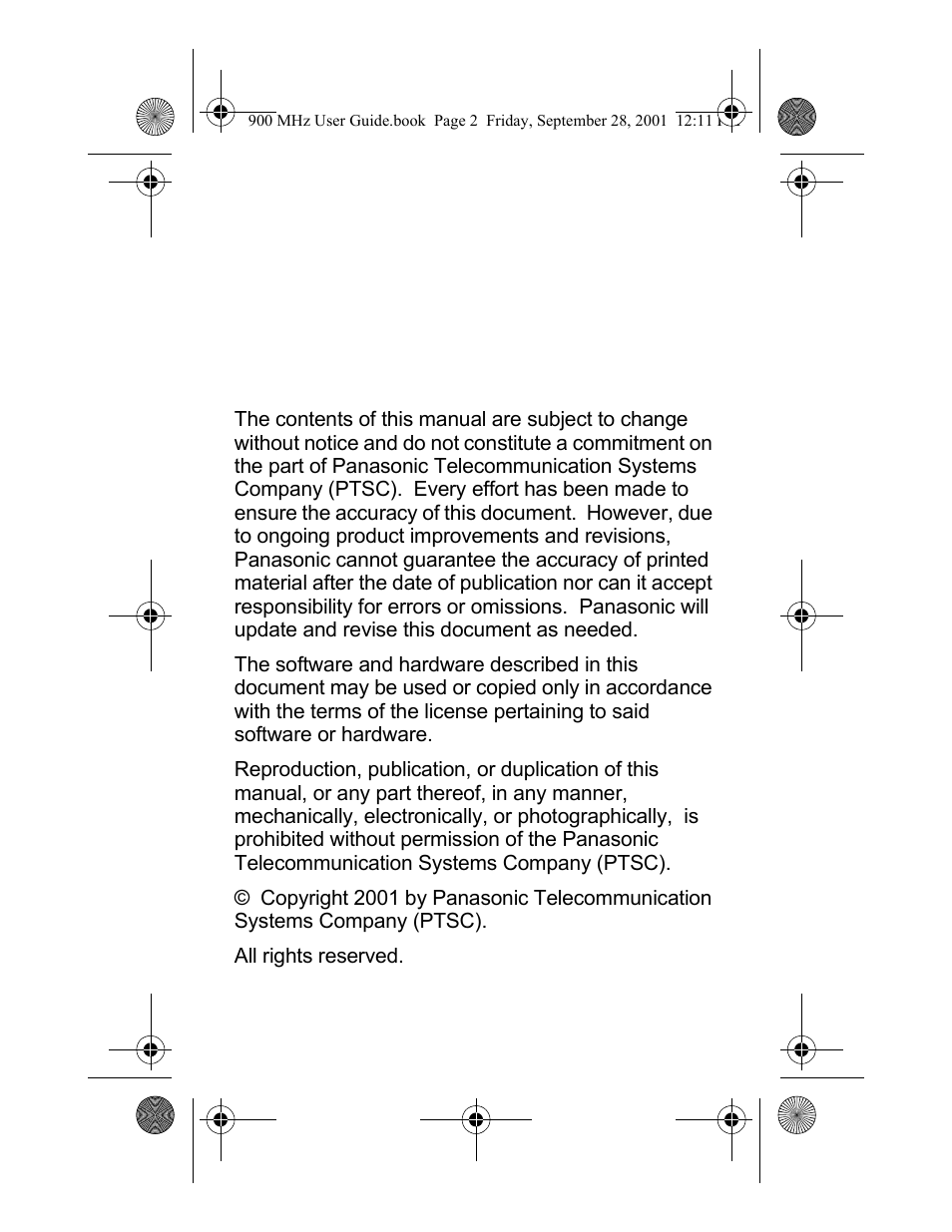 Panasonic 900 MHz User Manual | Page 2 / 26