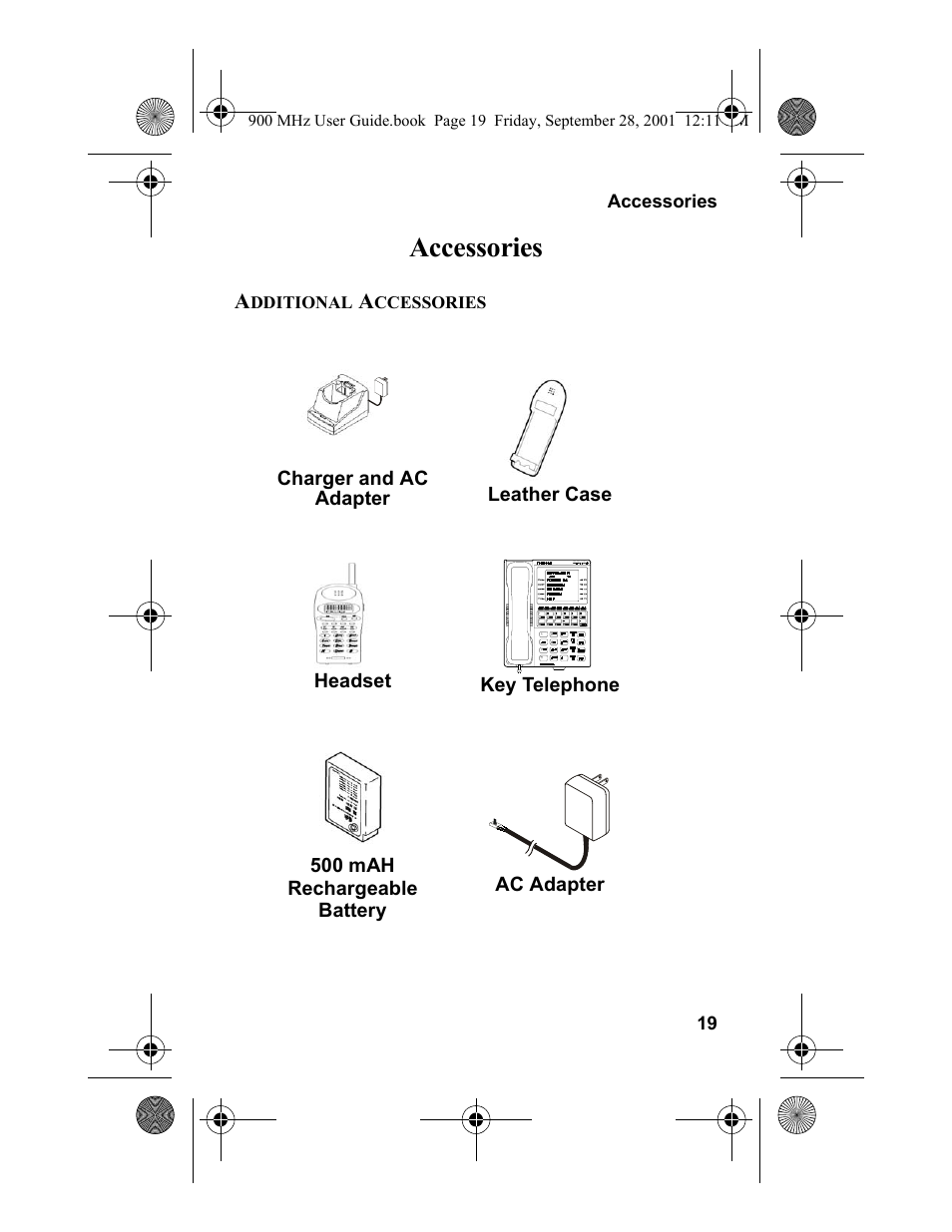 Accessories, Additional accessories | Panasonic 900 MHz User Manual | Page 23 / 26