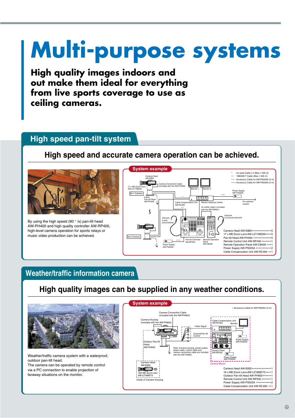 Multi-purpose systems, System example | Panasonic 3CCD User Manual | Page 11 / 16