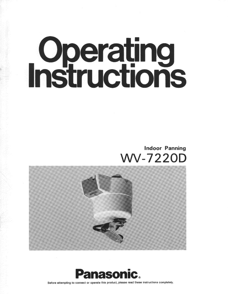 Panasonic WV-7220D User Manual | 10 pages