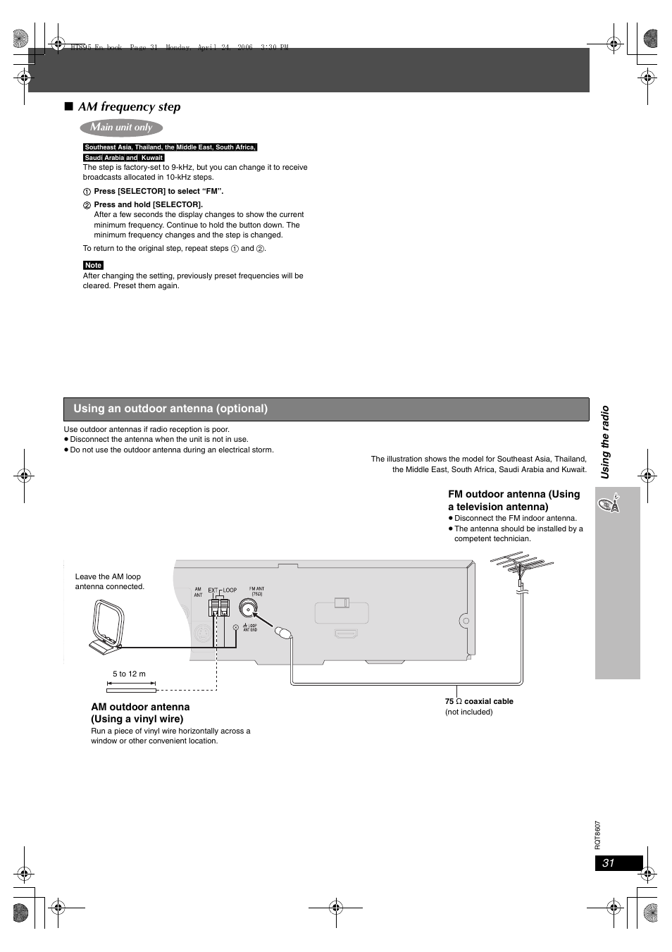 Am frequency step | Panasonic SC-HT895 User Manual | Page 31 / 44