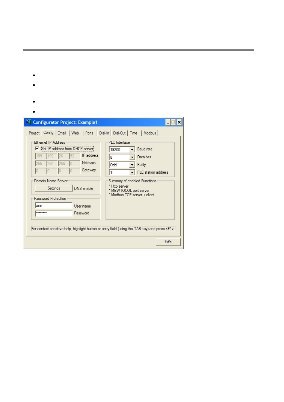 Main configuration, 1 main configuration | Panasonic Web-Server FP User Manual | Page 63 / 194