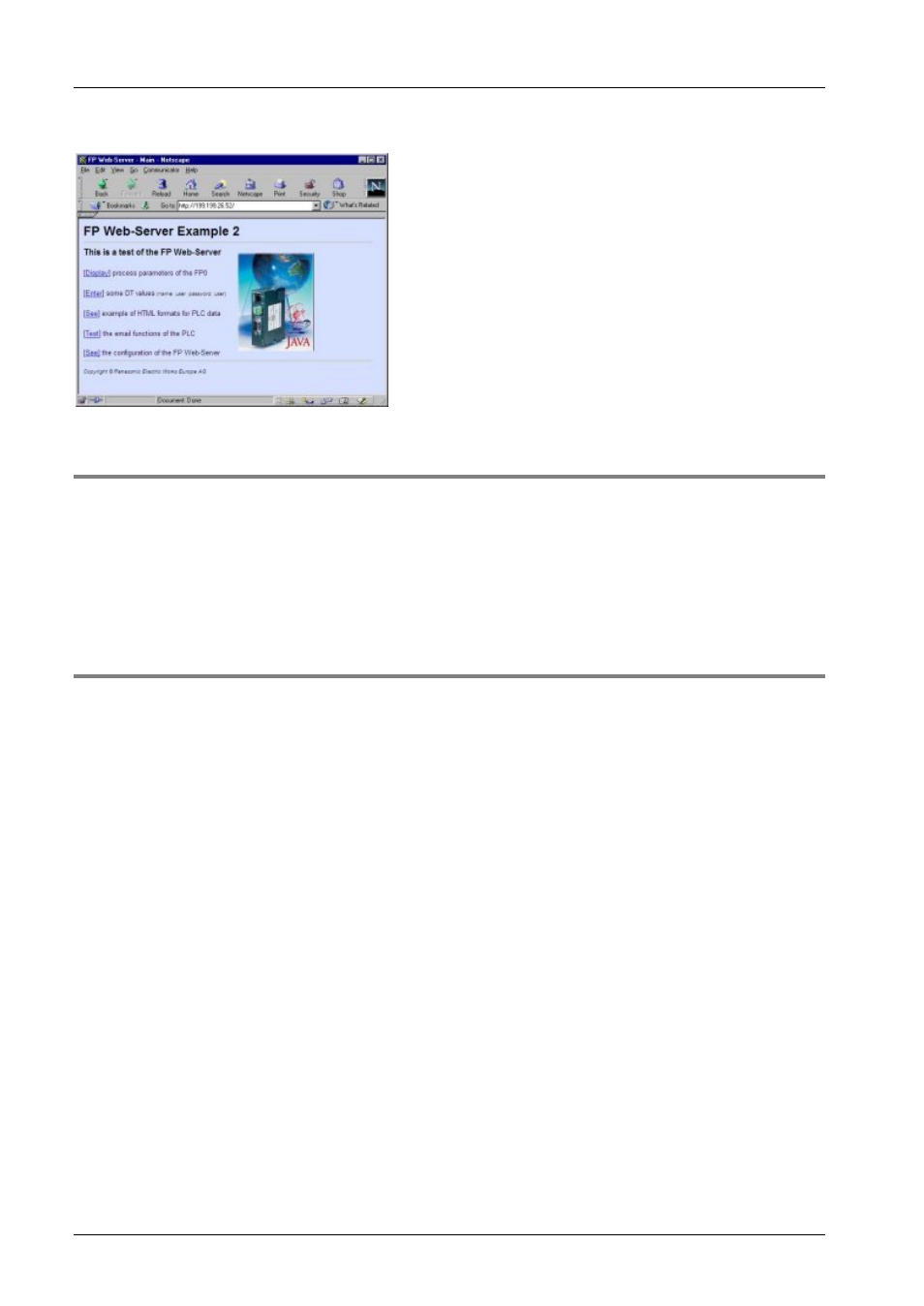 Internet browser settings, 2 internet browser settings, 3 generalities on plc data fields in html pages | Panasonic Web-Server FP User Manual | Page 83 / 194