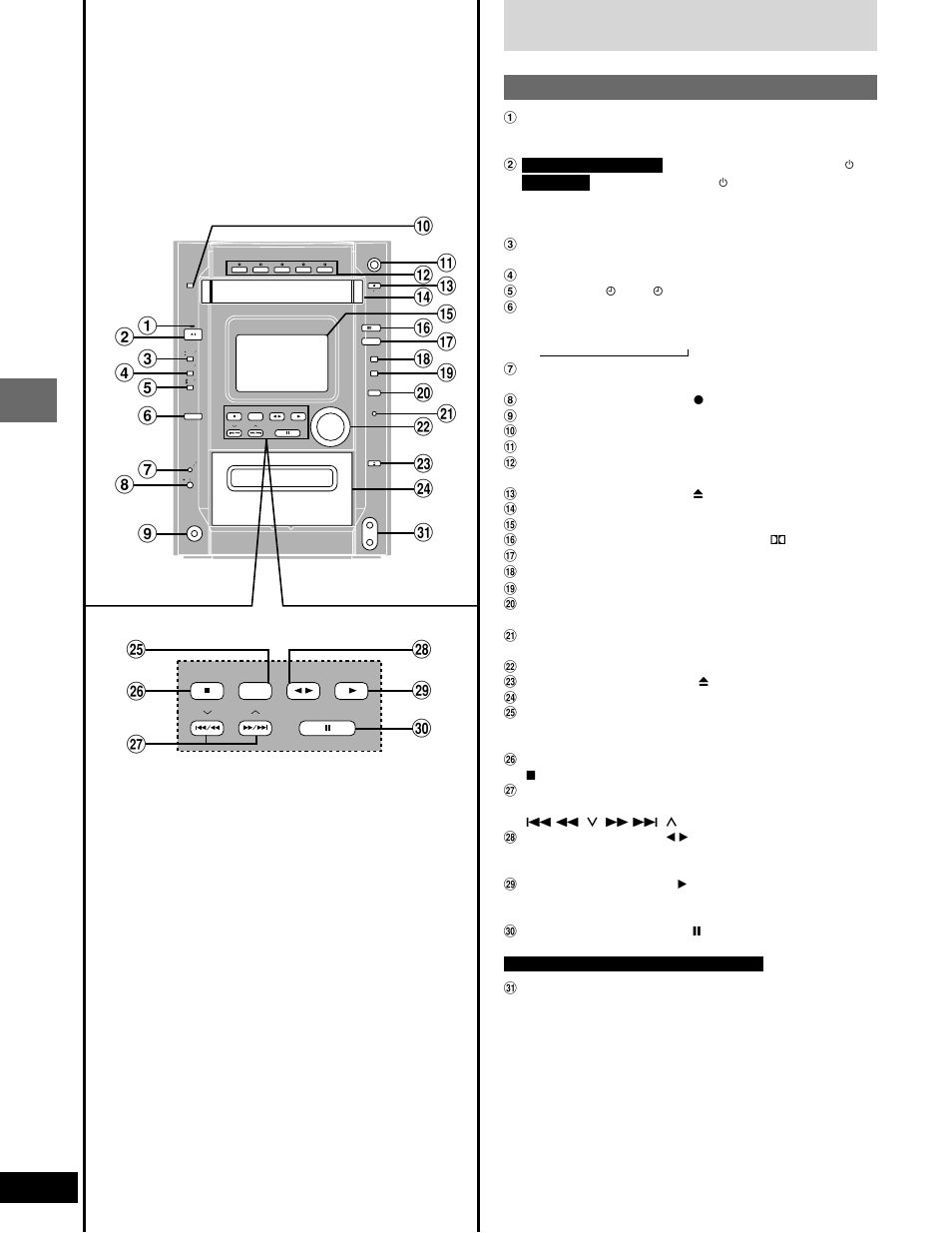 Control guide and prepatory steps, Front panel controls, Main unit | Control guide and preparatory steps | Panasonic SC-DK20 User Manual | Page 10 / 64