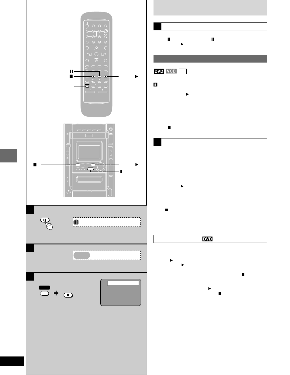 Resume function, Disc operations, Discs | Chapter preview | Panasonic SC-DK20 User Manual | Page 16 / 64