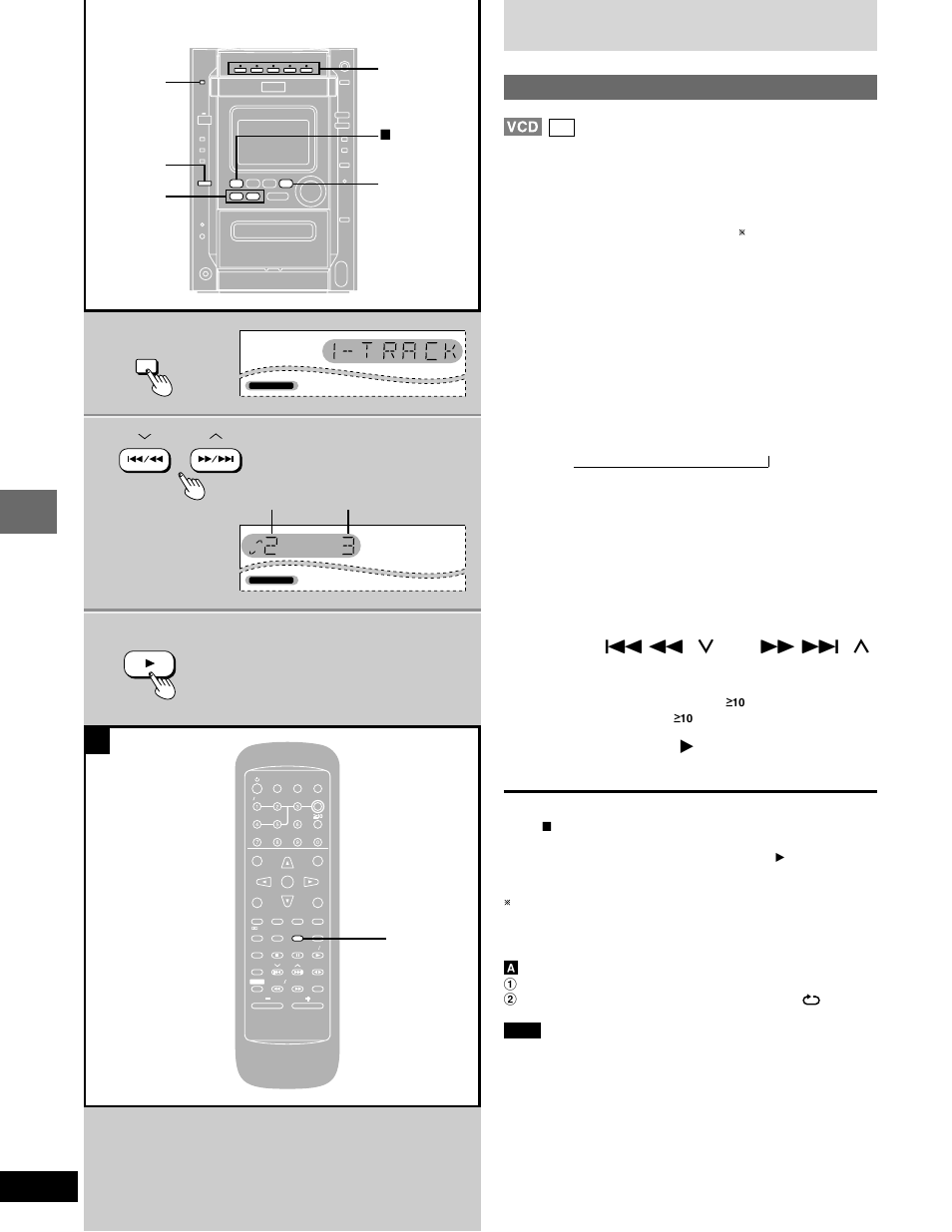 Using the cd manager, Press [cd manager] to select the desired mode, Press [dvd/cd : ] to start play | Disc operations, Other methods of disc play, While stopped, Only when you selected “1-track” in step 1, Disc 1–disc 5, L, tune mode selector, Repeat | Panasonic SC-DK20 User Manual | Page 24 / 64