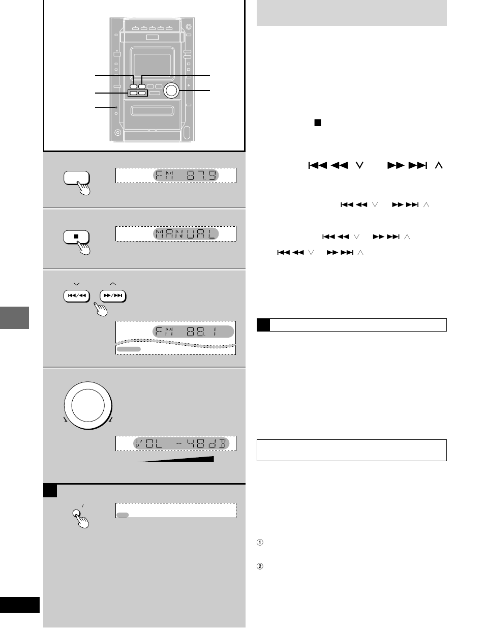 Radio operations, The radio: manual tuning | Panasonic SC-DK20 User Manual | Page 28 / 64