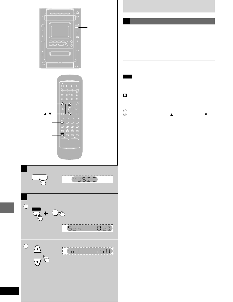 Sound quality/sound field operations, 21 enjoying surround sound, S.srnd | Shift s.srnd ch select 8 , 9, Shi shift top menu op menu ch se ch select ect | Panasonic SC-DK20 User Manual | Page 36 / 64
