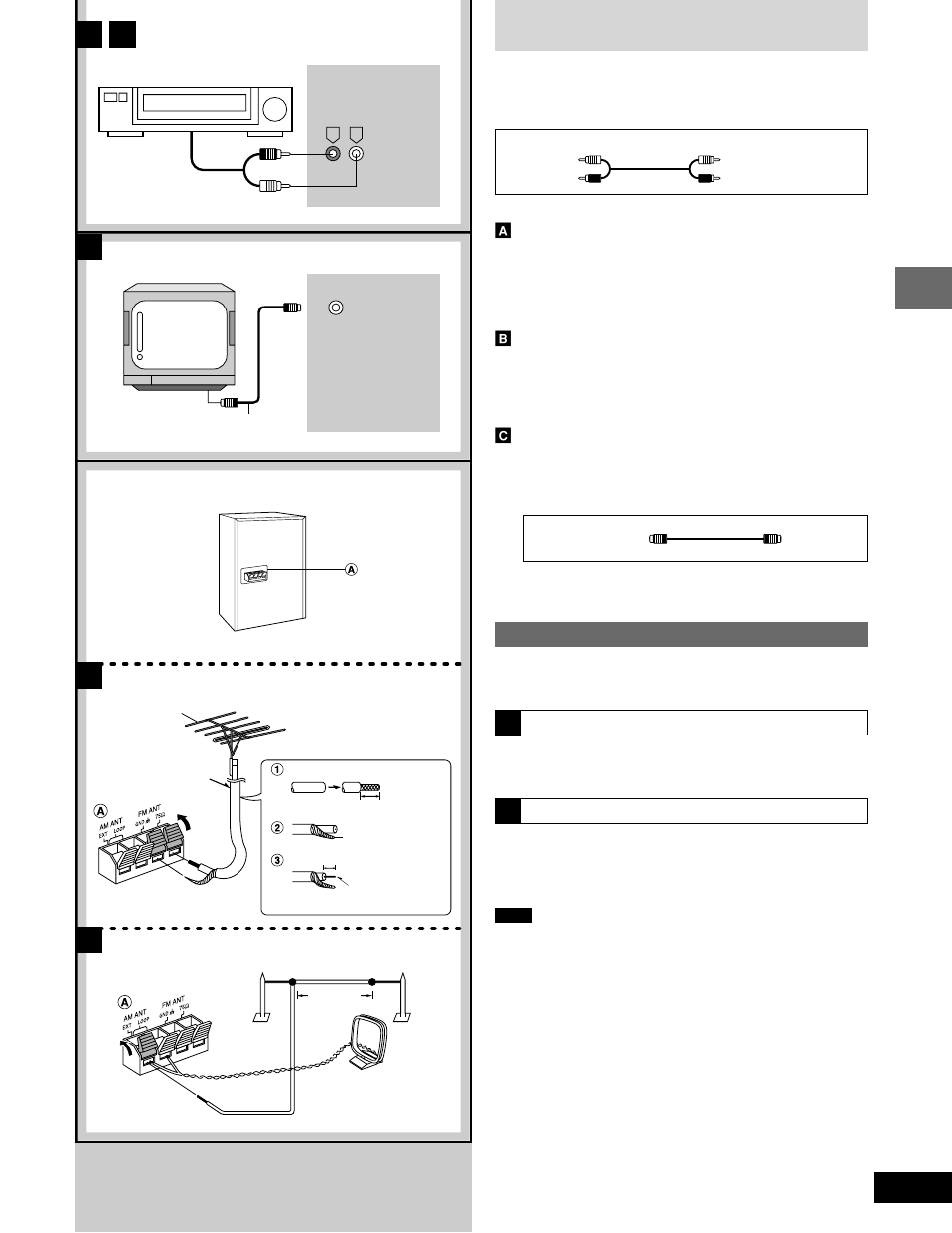 External unit connections, Ca a d, Optional antenna connections | Panasonic SC-DK20 User Manual | Page 47 / 64