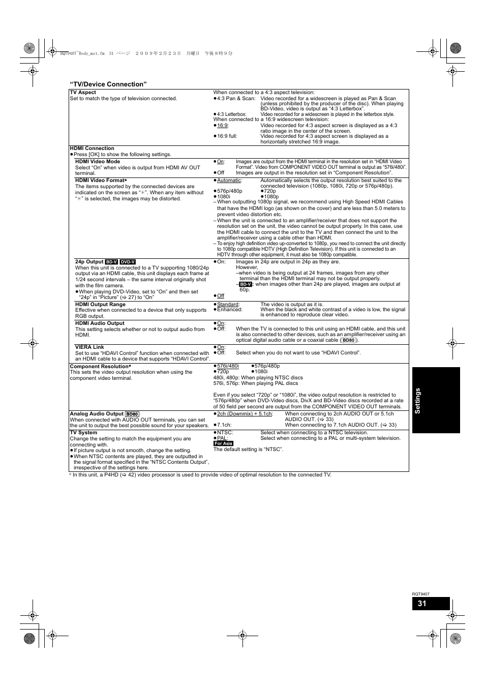 Panasonic DMP-BD80GN User Manual | Page 31 / 44