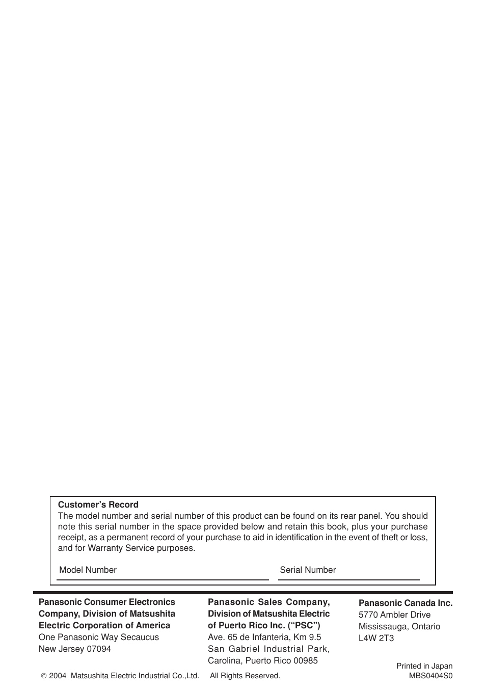 Panasonic TC-17LA2D User Manual | Page 32 / 32