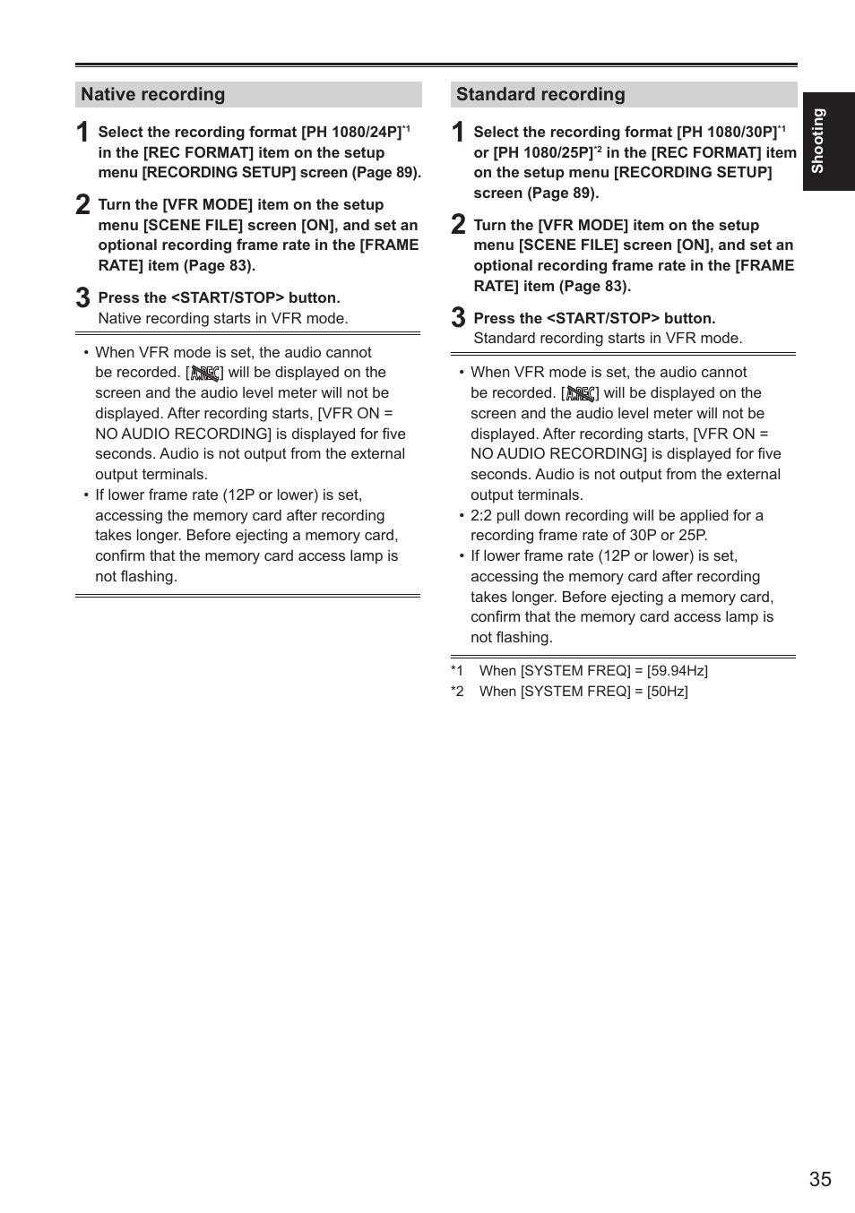 Panasonic AG-AC160AEN User Manual | Page 35 / 110