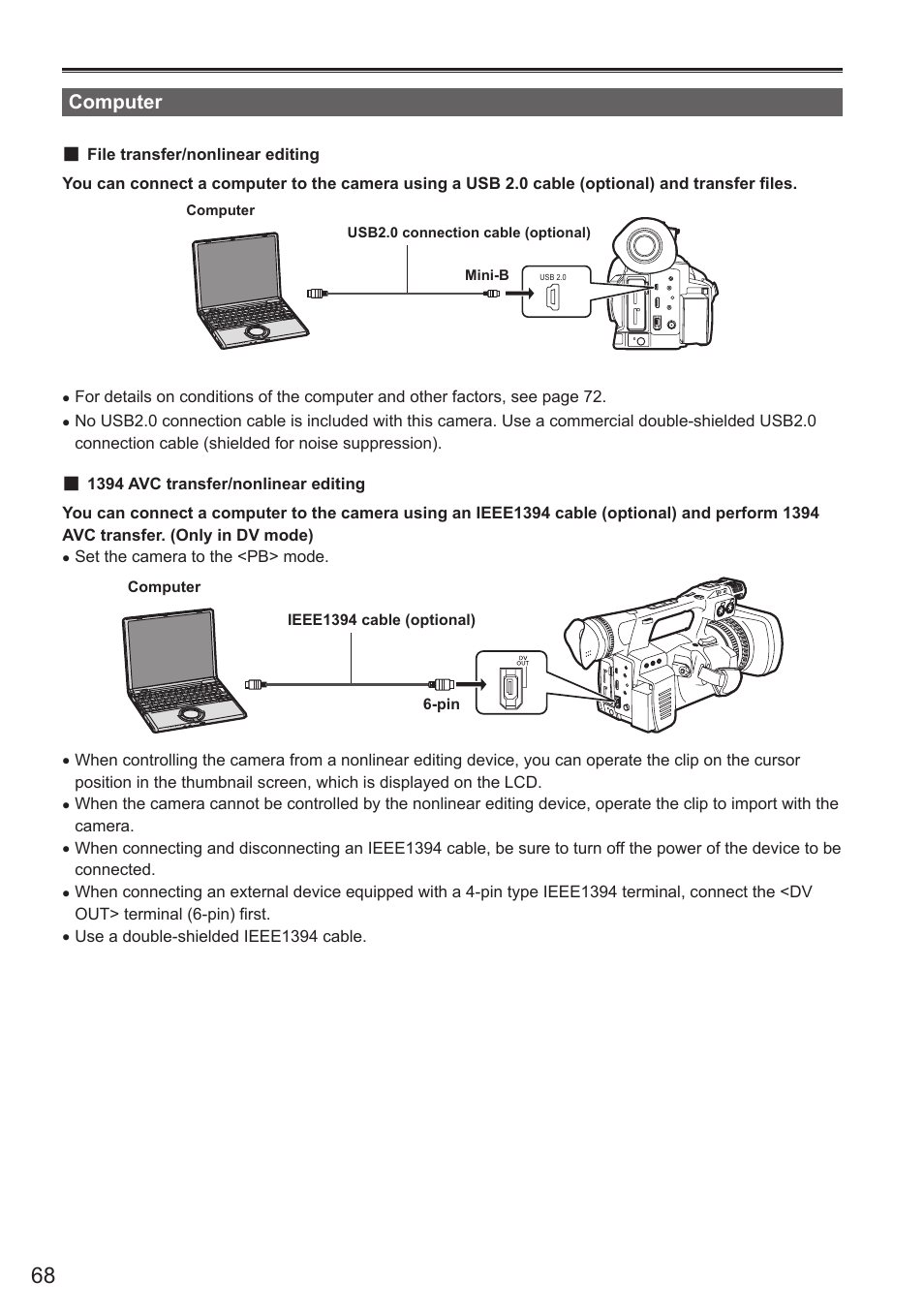 Computer | Panasonic AG-AC160AEN User Manual | Page 68 / 110