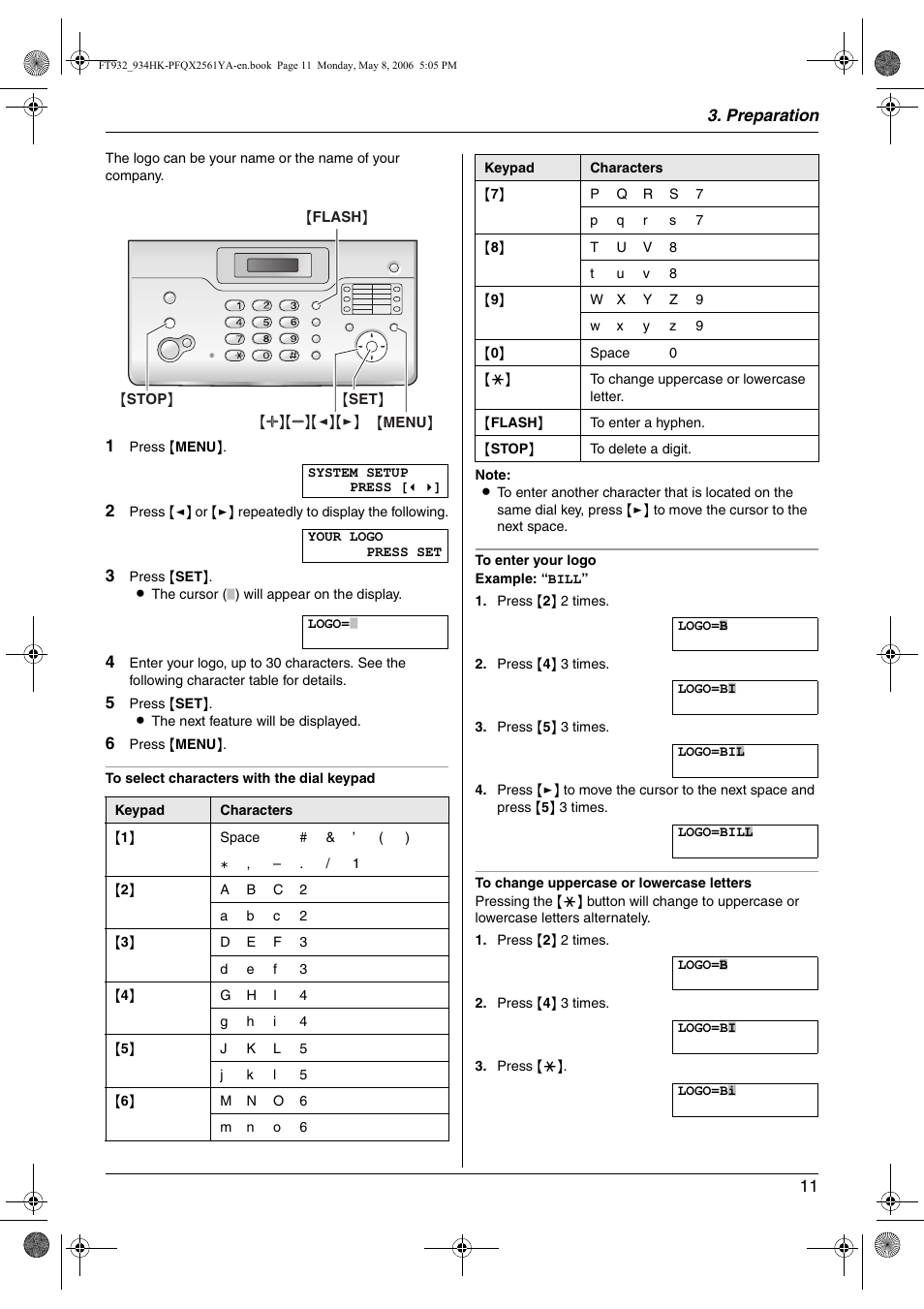 Panasonic KX-FT934HK User Manual | Page 11 / 44