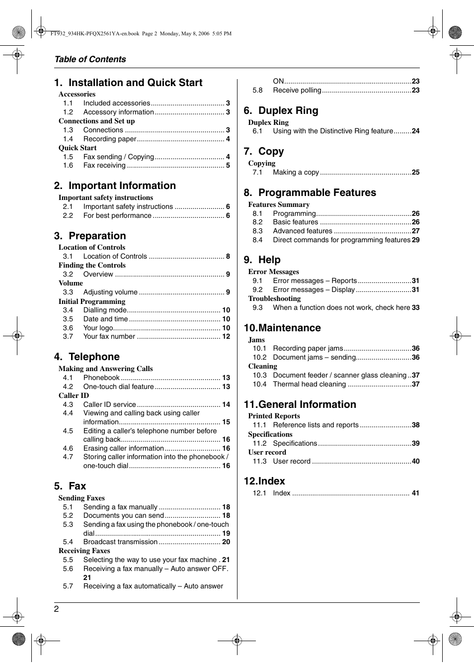Panasonic KX-FT934HK User Manual | Page 2 / 44
