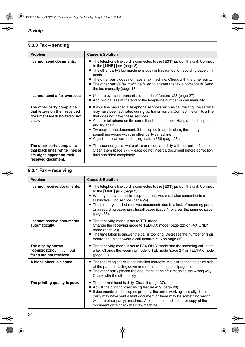 Panasonic KX-FT934HK User Manual | Page 34 / 44