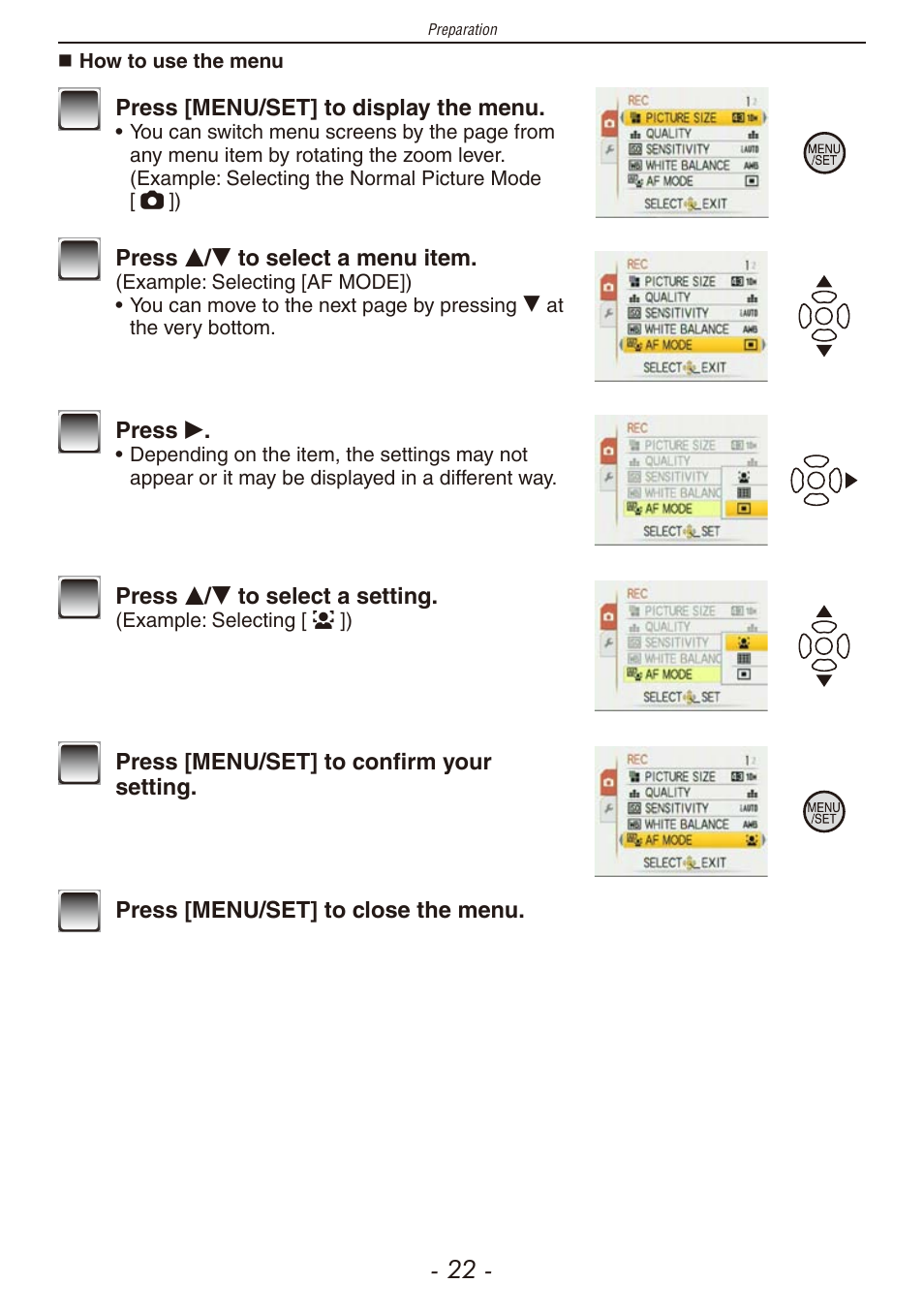 Panasonic DMC-F2 User Manual | Page 22 / 130