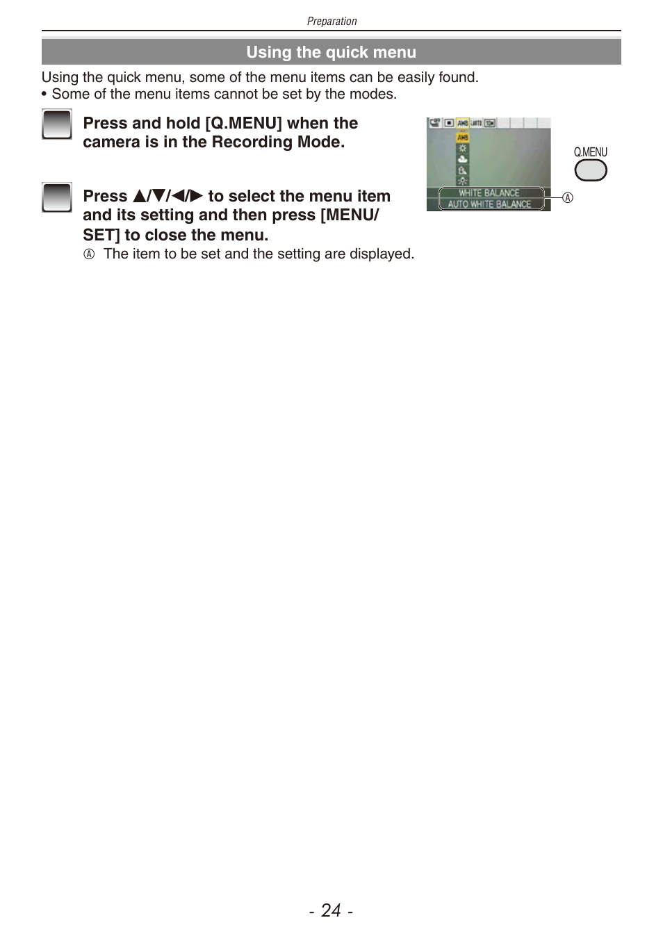 Q.menu] (p | Panasonic DMC-F2 User Manual | Page 24 / 130