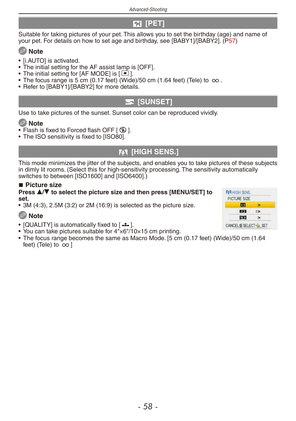 Panasonic DMC-F2 User Manual | Page 58 / 130