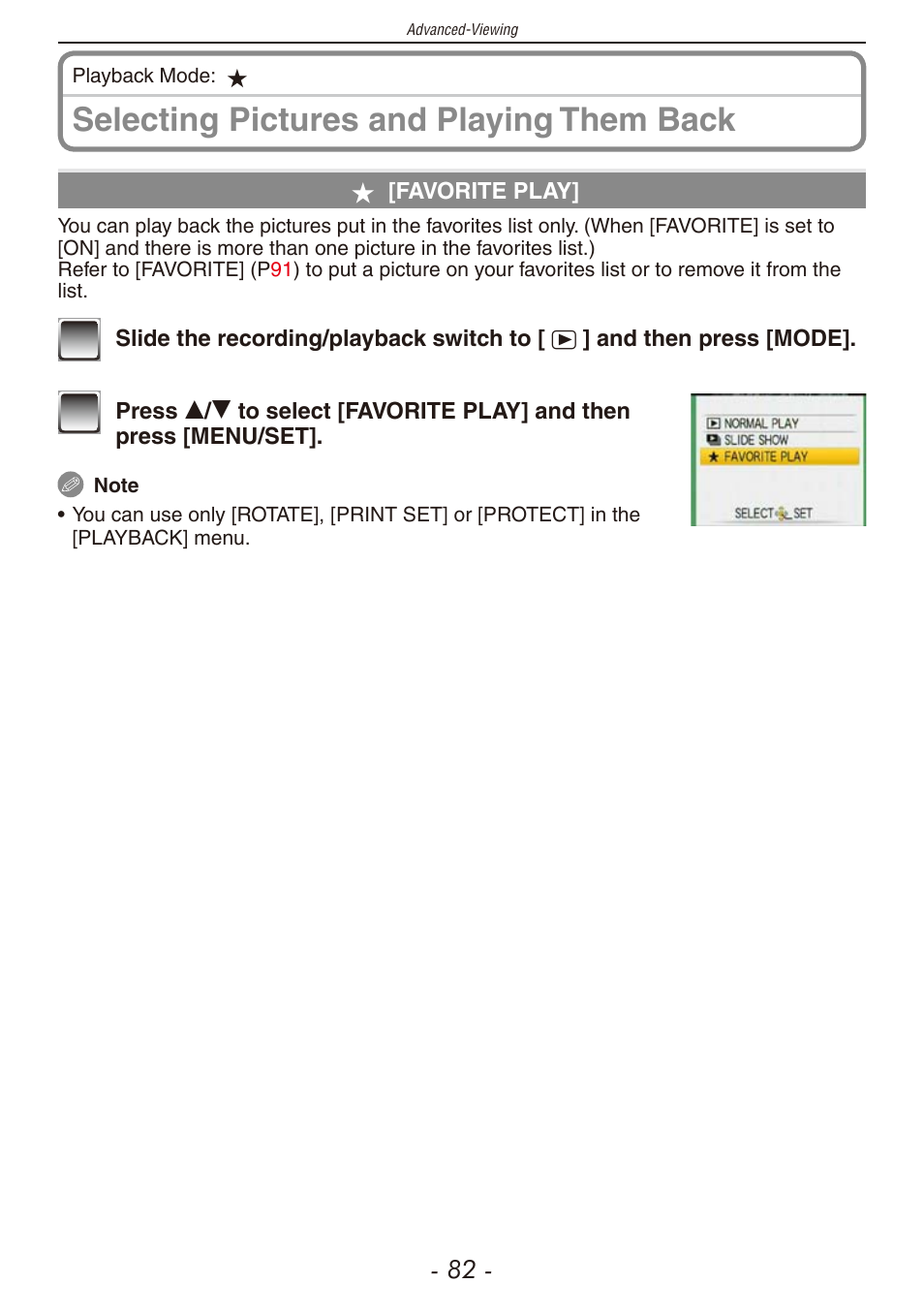 Selecting pictures and playing them back | Panasonic DMC-F2 User Manual | Page 82 / 130